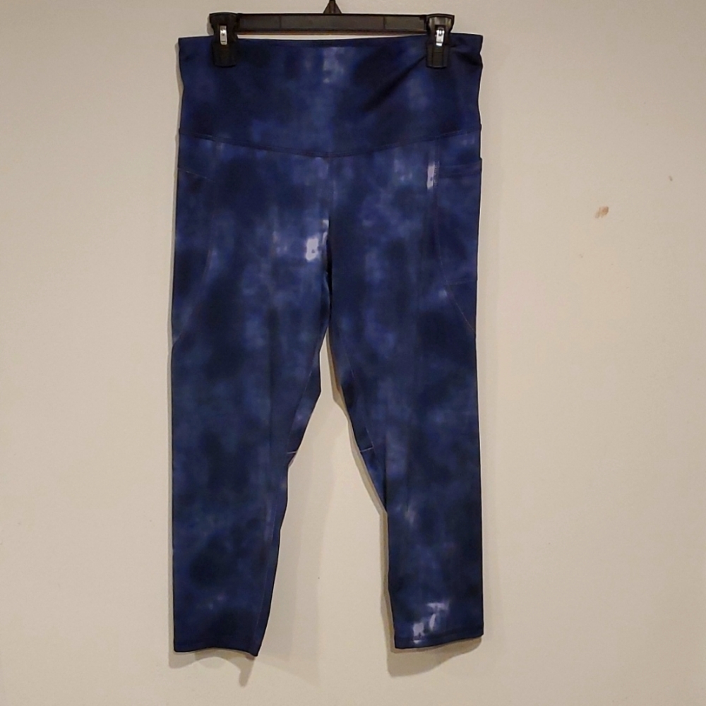 C9 by Champion Sz L Denim blue tie dyed workout capris